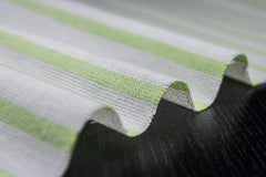 White & L.Green Recycled Oxford Stripe Cotton Fabric