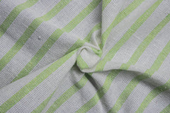 White & L.Green Recycled Oxford Stripe Cotton Fabric
