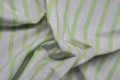 White & L.Green Cotton Recycled Oxford Stripe