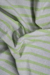 White & L.Green Recycled Oxford Stripe Cotton Fabric