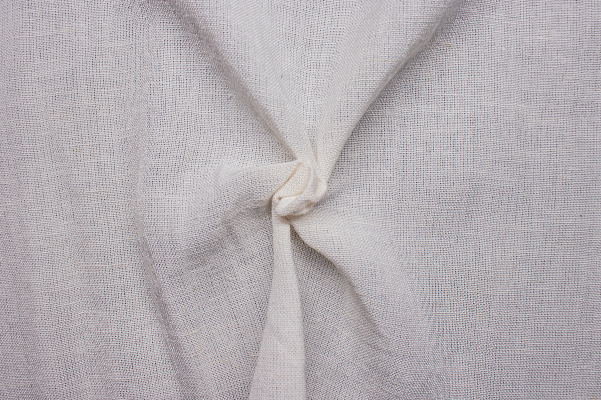 White Plain Viscose Jute Linen Fabric