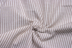 Beige & Brown Seersucker Cotton Lycra Stripe