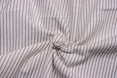 Beige & Brown Stripe Seersucker Cotton Lycra Fabric