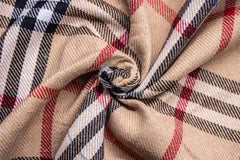 Beige Recycled Burberry Twill Check Cotton Fabric