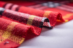 Red Recycled Burberry Twill Check Cotton Fabric
