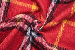 Red Recycled Burberry Twill Check Cotton Fabric