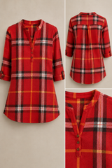 Red Recycled Burberry Twill Check Cotton Fabric