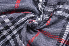 Grey Recycled Burberry Twill Check Cotton Fabric