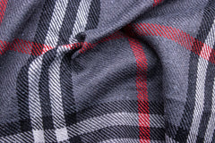 Grey Recycled Burberry Twill Check Cotton Fabric