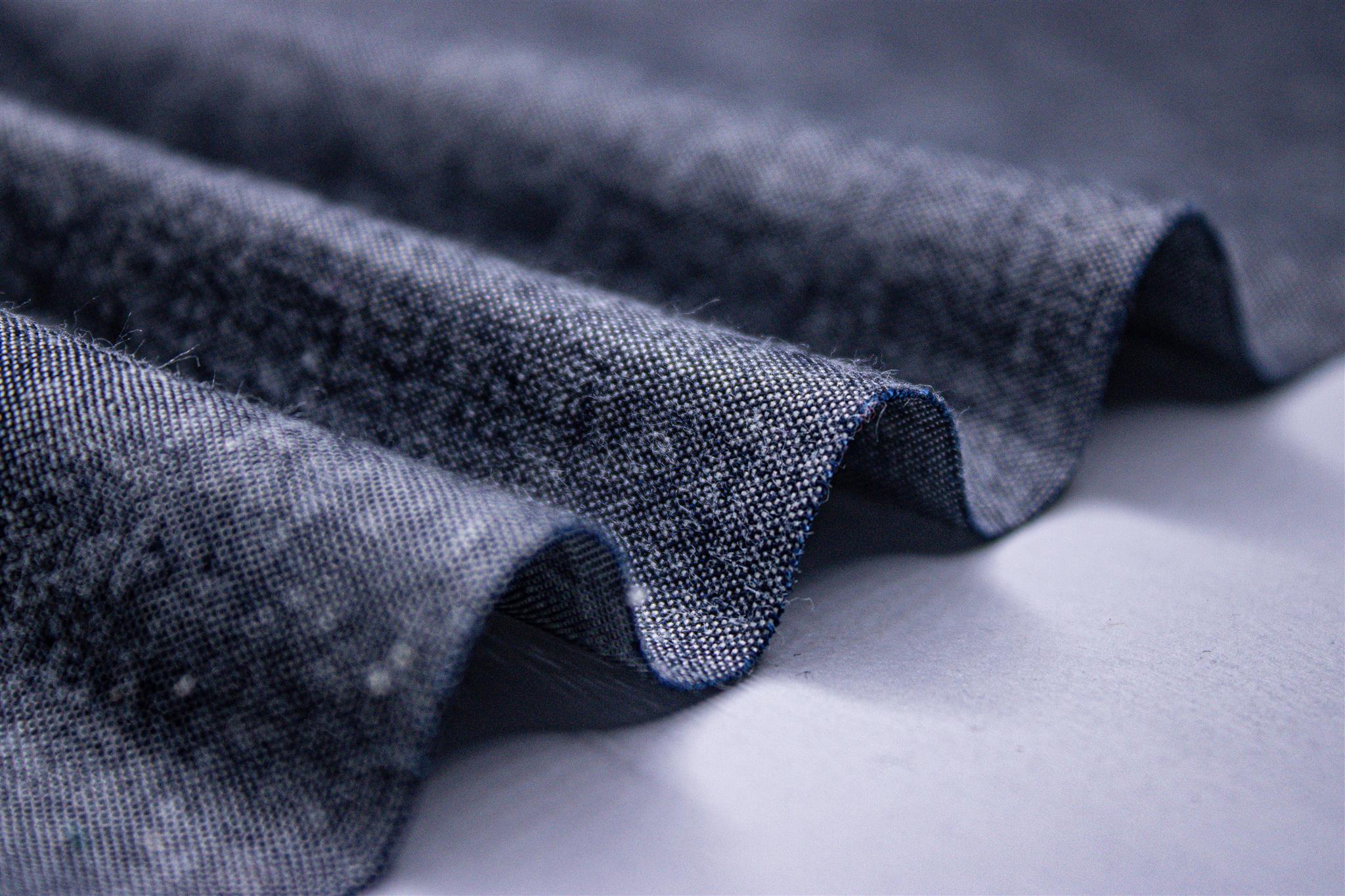 Charcoal Cotton Slub Denim Chambray