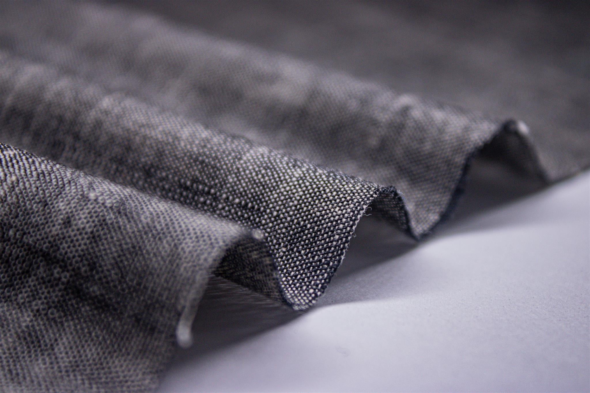 Charcoal Cotton Denim Chambray
