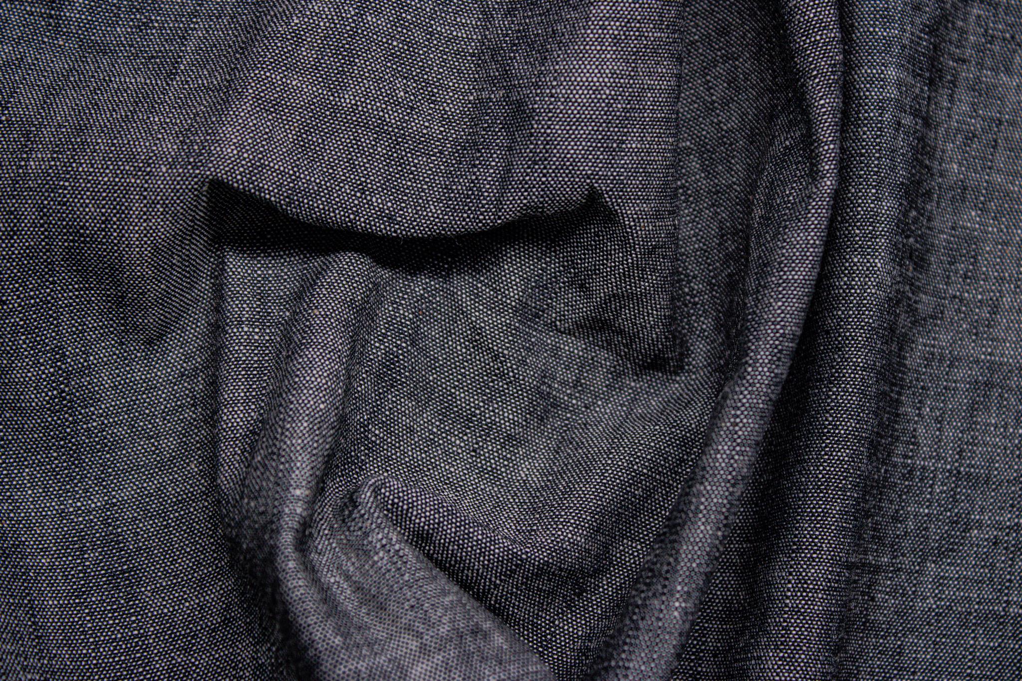 Charcoal Cotton Denim Chambray