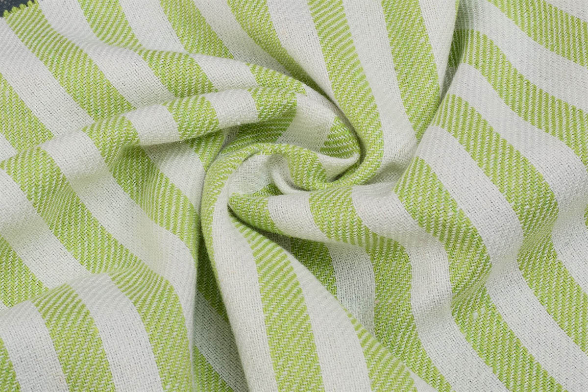 Fluroscent Green Recycled Twill Stripe