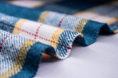 Recycled Green Heavy Twill Check Cotton Fabric