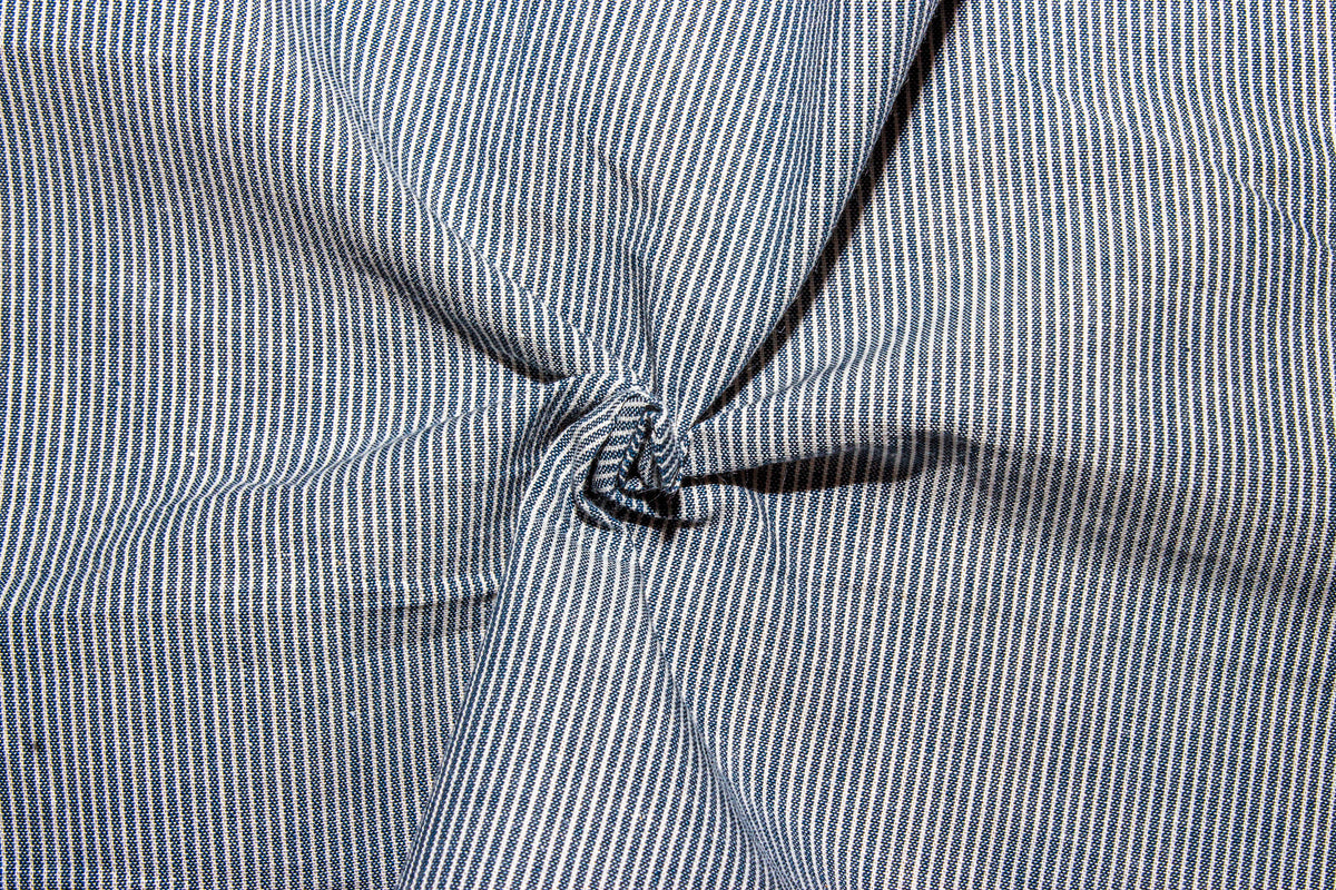 Grey & White Millmade Pin Stripe Cotton Fabric