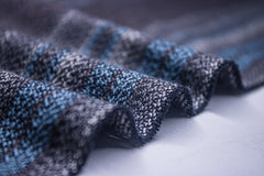 Heavy Grey Stripe Herringbone Cotton Fabric