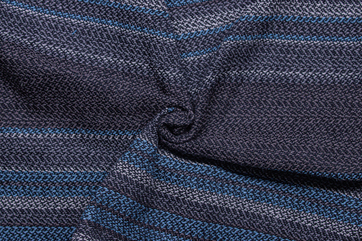 Heavy Grey Stripe Herringbone Cotton Fabric