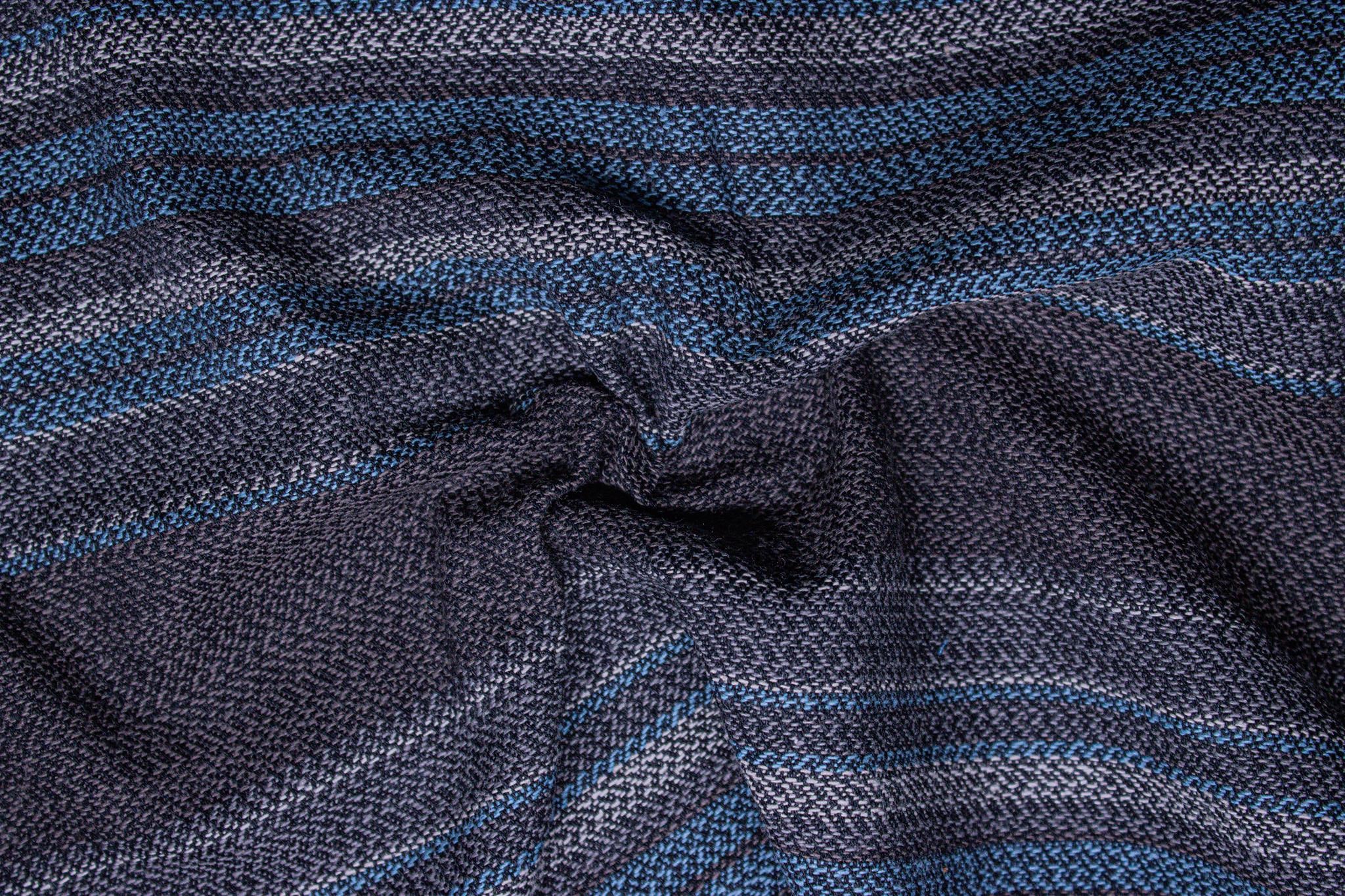 Cotton Heavy Grey Herringbone Stripe