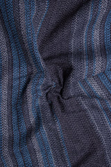 Heavy Grey Stripe Herringbone Cotton Fabric
