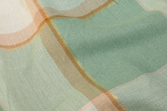 Light Green Viscose Twill Lurex Check Cotton Fabric