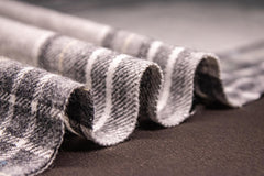 Grey Melange Cotton Twill Check