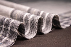 Grey Melange Twill Check Cotton Fabric