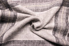Grey Melange Twill Check Cotton Fabric