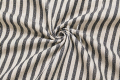 Black & White Stripe Cotton Linen Fabric