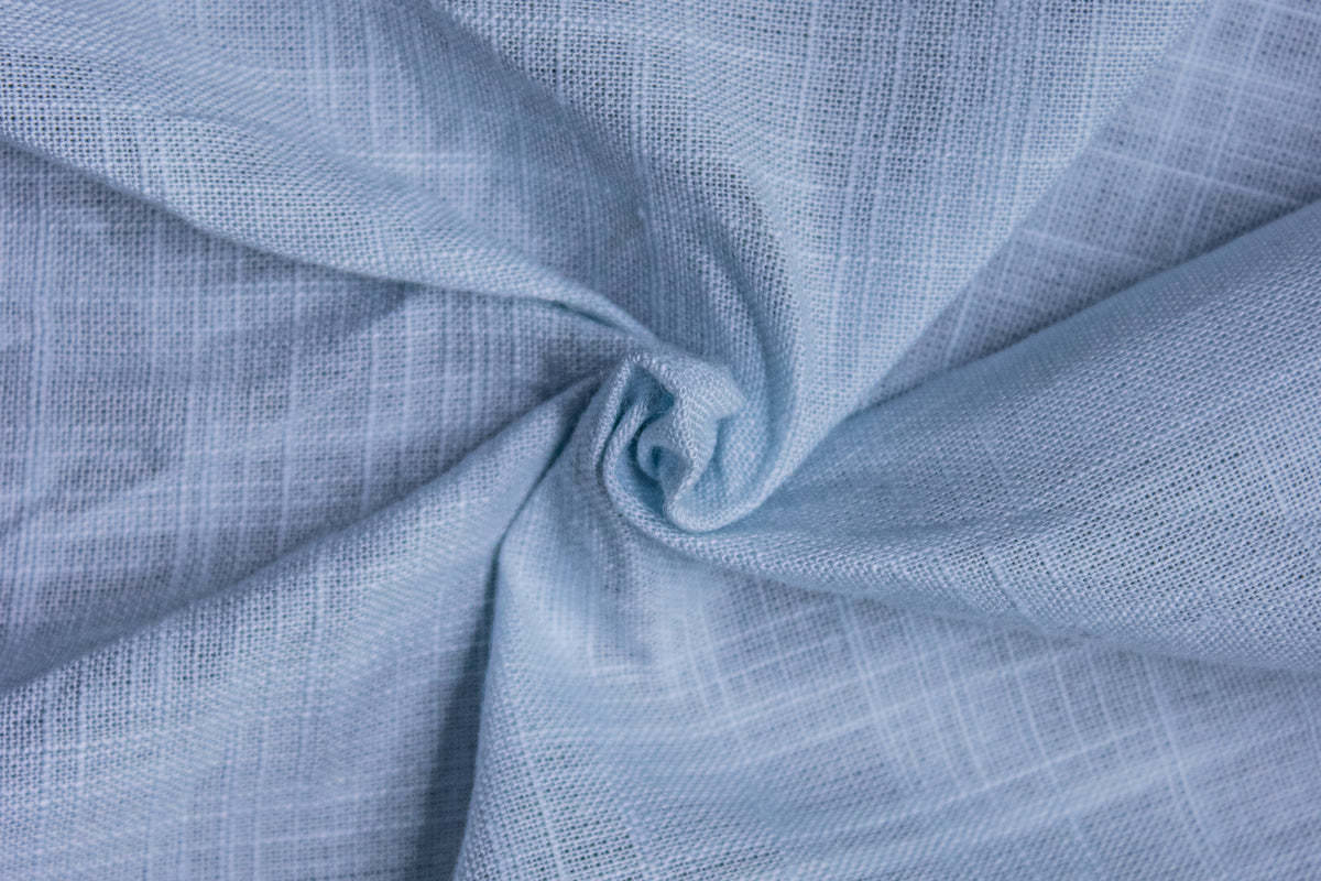 Powder Blue Millmade Semi Poplin Slub Cotton Fabric