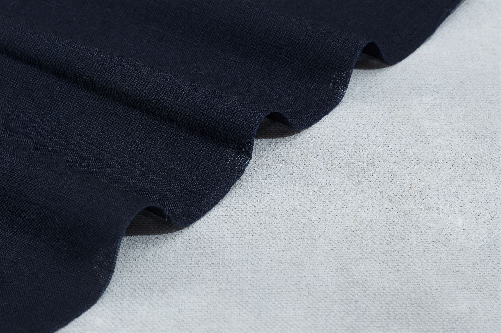 Navy Millmade Slub Semi Poplin