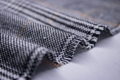 Black with Yellow Highlight (Recycled) Tartan Check Recycled Yarn Fabric