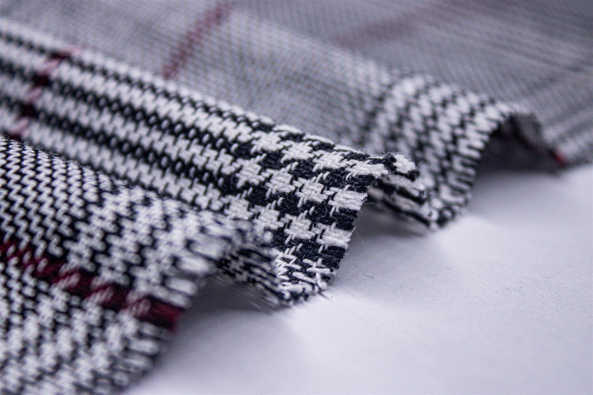 Black Tarton Check With Maroon Highlight (Recycled)