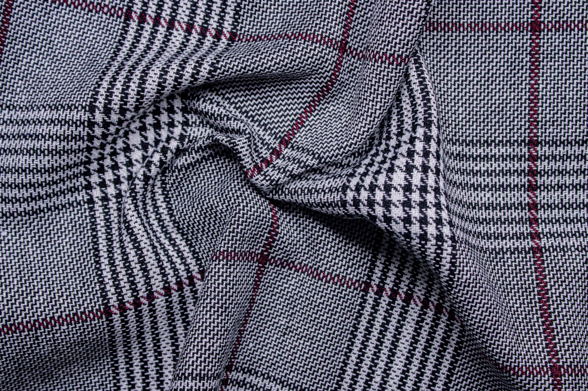 Black Tarton Check With Maroon Highlight (Recycled)