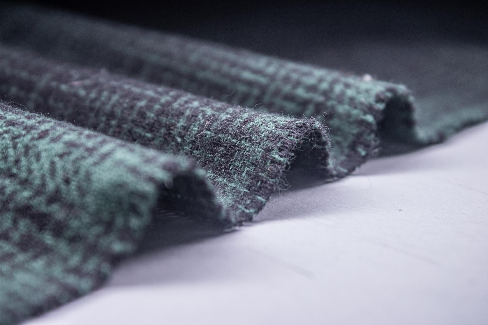 Recycled Cotton Bottle Green Heavy Twill Check