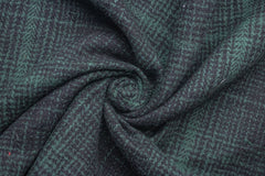 Recycled Bottle Green Heavy Twill Check Cotton Fabric