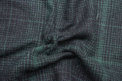 Recycled Bottle Green Heavy Twill Check Cotton Fabric