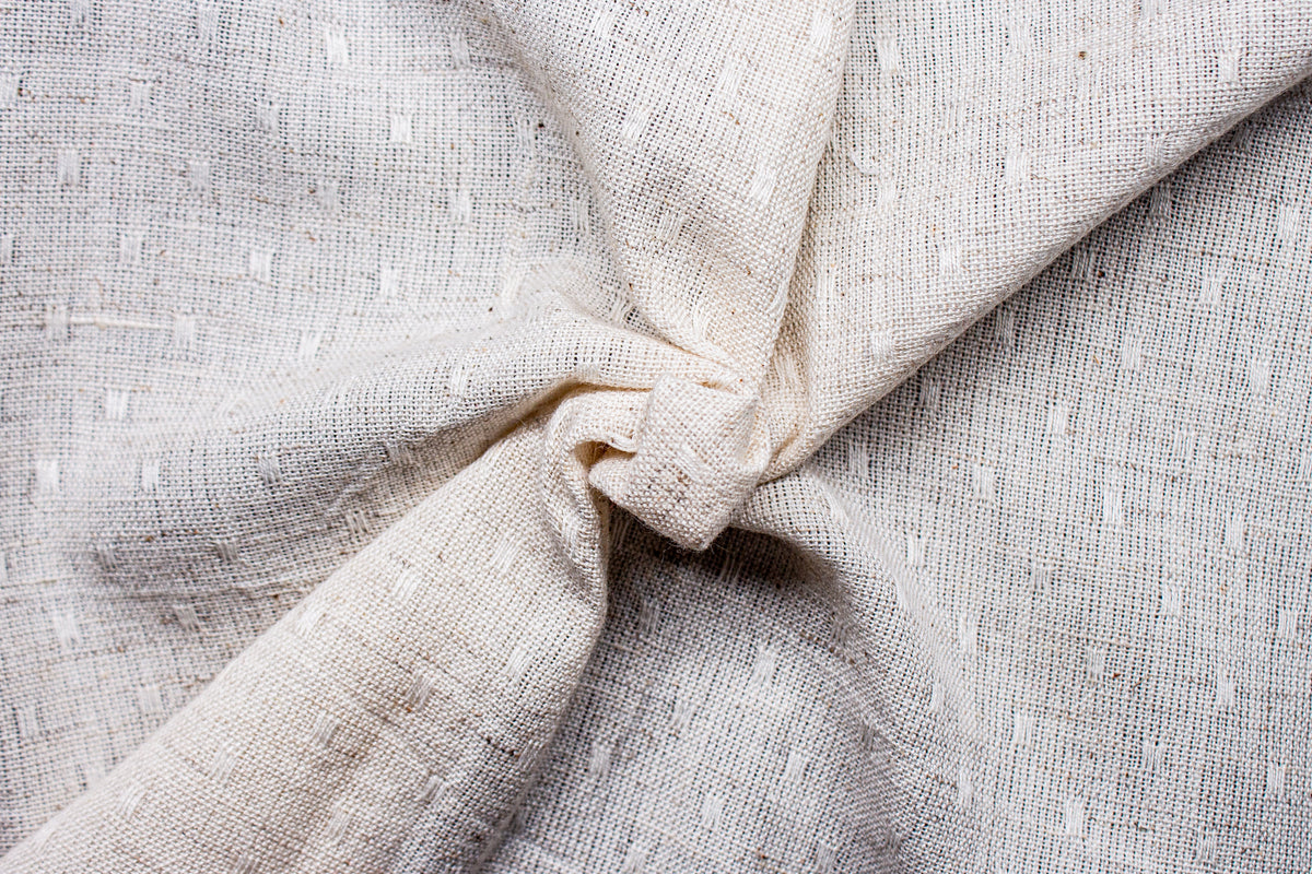 Natural Jute Flex Boota (Dyeable) Dobby Cotton Fabric