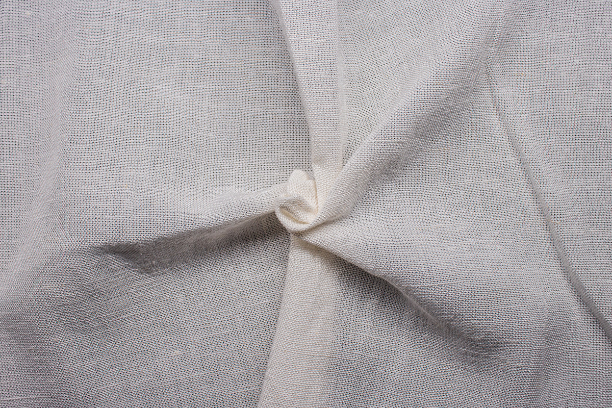 White Plain Cotton Viscose Jute Flex Fabric
