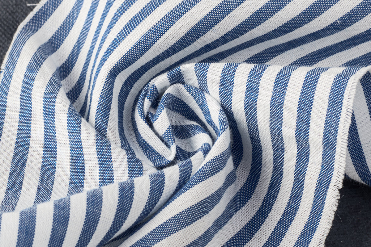 Royal Blue Cotton Pin Stripe