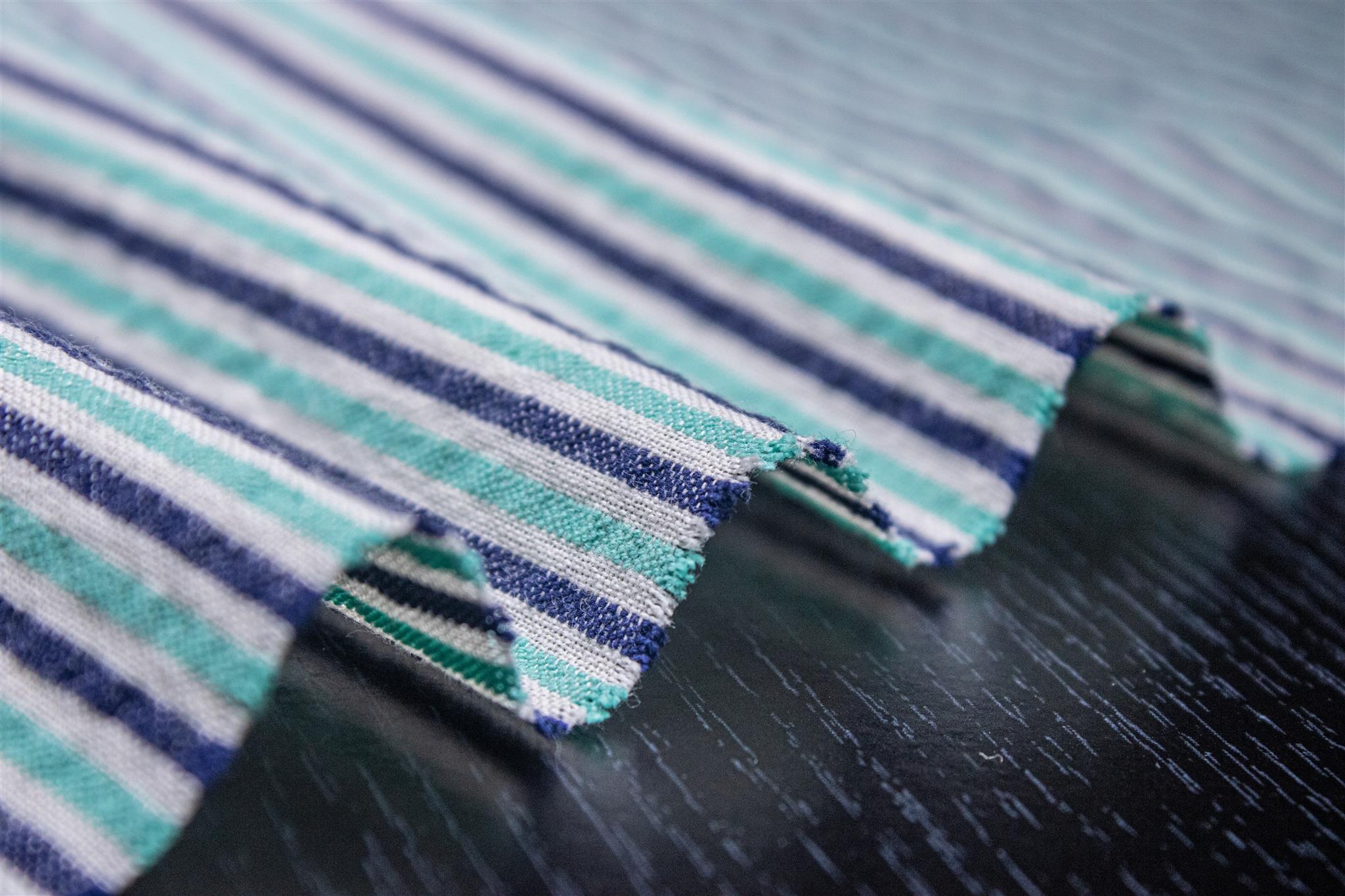 Green & Navy Seersucker Stripe