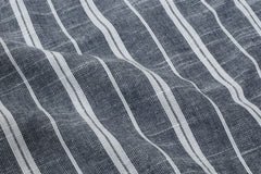 Navy Cotton Chambray Stripe