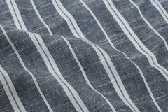 Navy Stripe Chambray Cotton Chambray Fabric