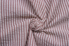Brown Seersucker Pin Stripe Cotton Fabric