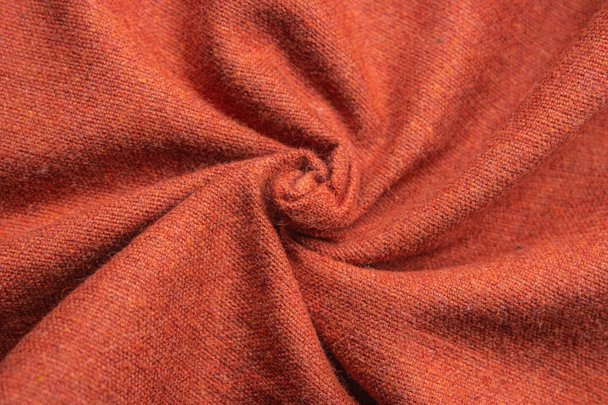 Burnt Orange Cotton Brushed Plain Flannel Fabric