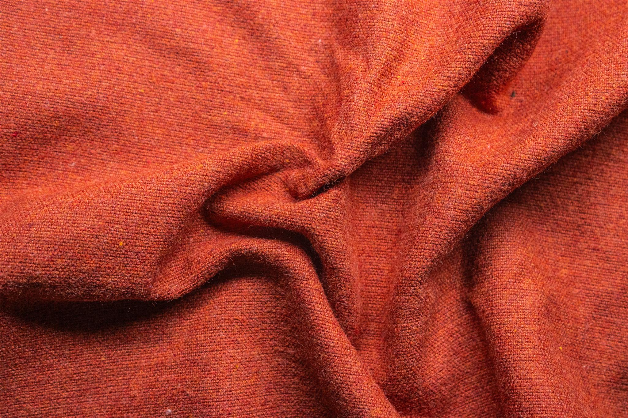 Burnt Orange Cotton Brushed Flannel Plain