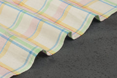 Pastel Multicolour Twill Lurex Check Cotton Fabric