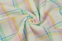 Pastel Multicolour Twill Lurex Check Cotton Fabric