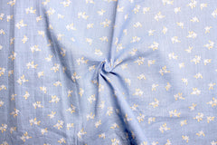 Blue Small Floral Cambric Print Cotton Fabric