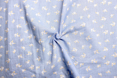 Blue Small Floral Cambric Print Cotton Fabric