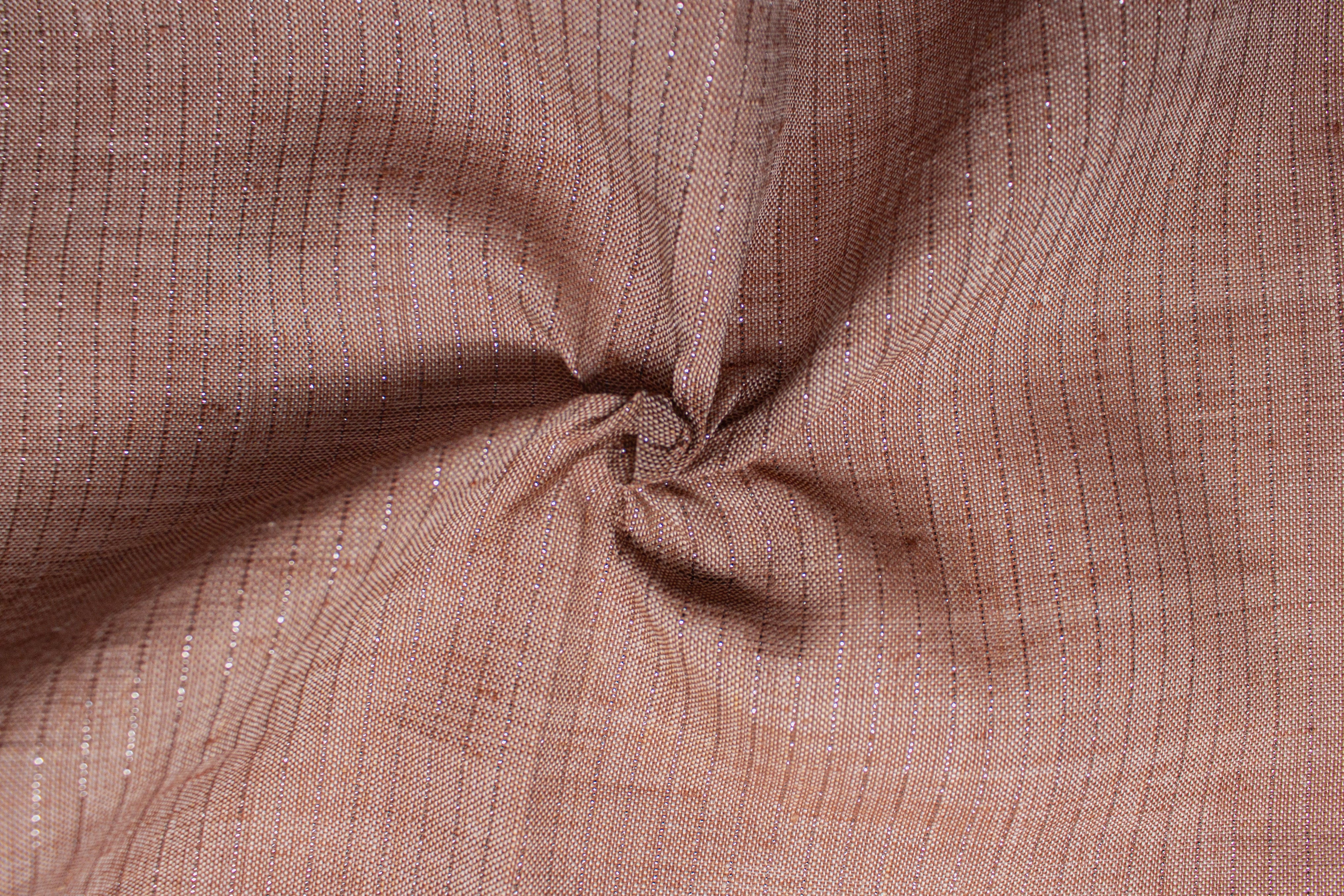 Brown Lurex Stripe Remi Linen Fabric